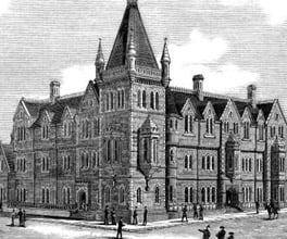Engraving of the Working Man's College, Melbourne.