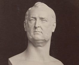 Photograph of plaster bust of Sir Redmond Barry.