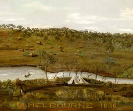 An early view of Melbourne from the south of the Yarra.