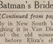 Continuation of magazine story about Eliza Callaghan, John Batman's wife.