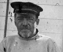 Photograph of Sir Ernest Shackleton on board the Aurora.