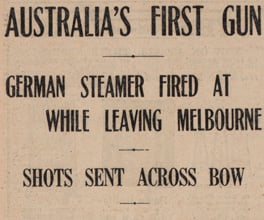 Newspaper article from the opening of World War I.