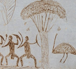 Drawing of an Aboriginal ceremony by Tommy McRae.