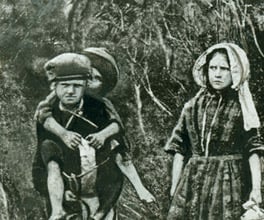 Photograph of the Duff children, rescued from the bush by an Indigenous tracker.