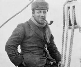 Photograph of Douglas Mawson on board the Aurora.