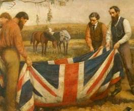 William Strutt's painting of the relief party burying the remains Robert O'Hara Burke.
