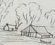 Pencil sketch of the whaling station founded by the Hentys.