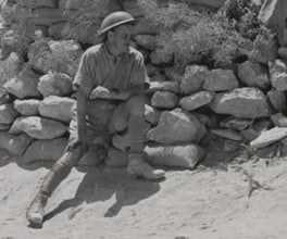 Photograph of Australian troops in position at Tobruk.