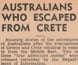 Newspaper article about the evacuation of Crete in 1941.